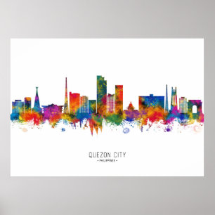 Póster Línea aérea de Quezon City Filipinas
