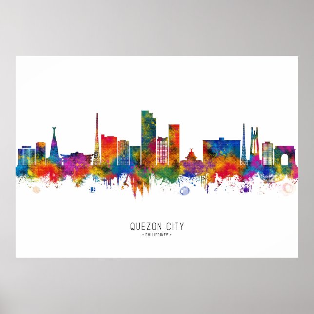Póster Línea aérea de Quezon City Filipinas (Frente)