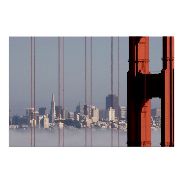 Póster Línea aérea de San Francisco desde el puente Golde (Anverso)