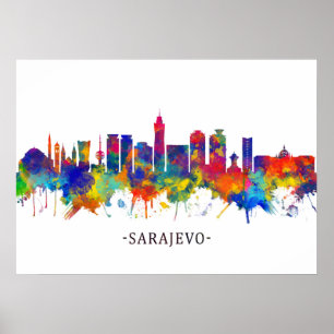 Póster Línea aérea de Sarajevo en Bosnia y Herzegovina