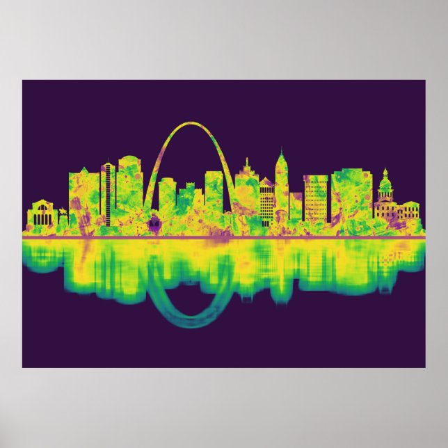 Póster Línea aérea de St. Louis Missouri (Frente)