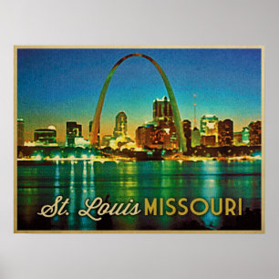Póster Línea aérea de St. Louis Missouri
