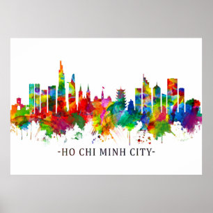 Póster Línea aérea de Vietnam de Ciudad Ho Chi Minh