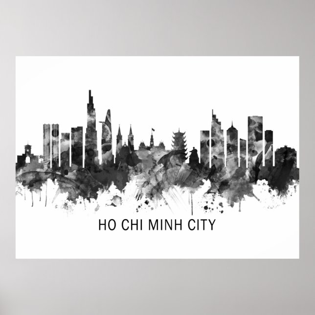 Póster Línea aérea de Vietnam de la ciudad de Ho Chi Minh (Frente)