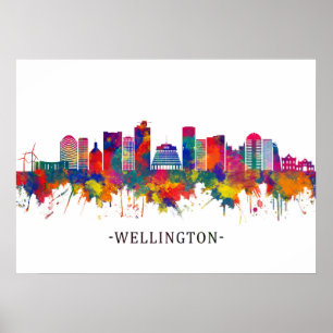 Póster Línea aérea de Wellington Nueva Zelanda