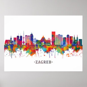 Póster Línea aérea de Zagreb Croacia