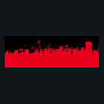Póster Línea aérea del Black Pop Red New York City<br><div class="desc">Rojo - Nueva York negra - Manhattan Skyscrapers Digital Art Image</div>