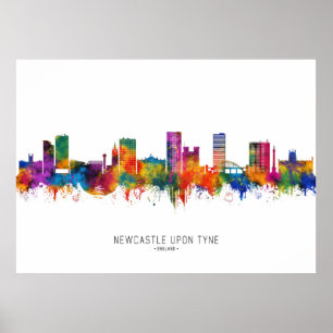 Póster Línea aérea del Reino Unido de Newcastle