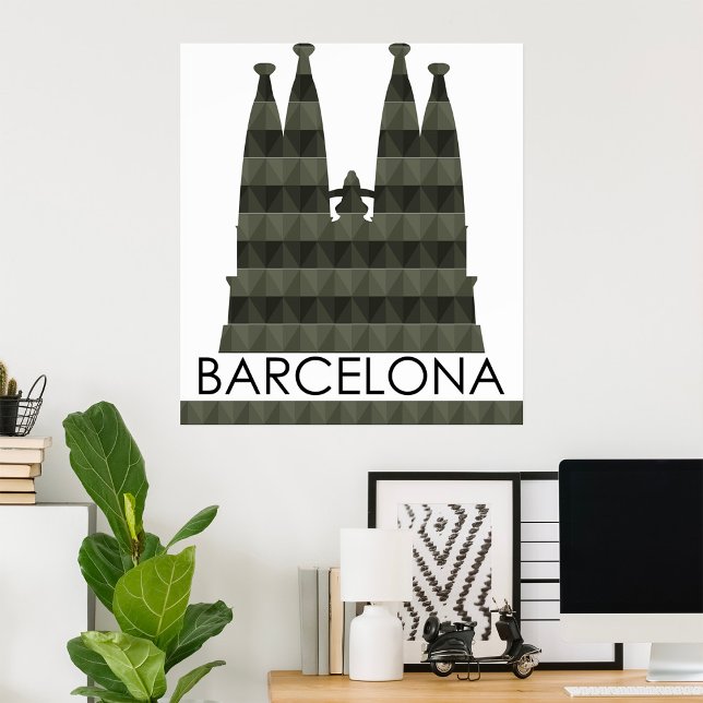 Póster Línea aérea geométrica moderna de la Sagrada Famil (Subido por el creador)