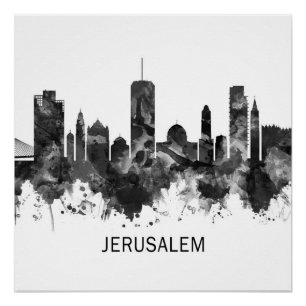 Póster Línea aérea israelí de Jerusalén