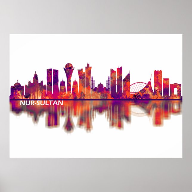 Póster Línea aérea kazaja de Nur-Sultan (Frente)