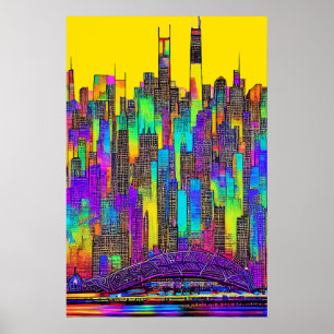 Póster Línea aérea máxima de Chicago