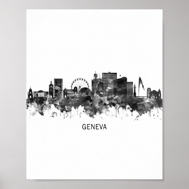 Póster Línea aérea Suiza de Ginebra (Frente)