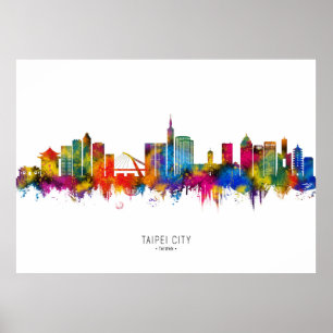 Póster Línea aérea Taipei de Taiwán