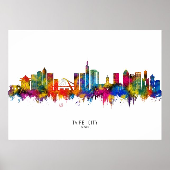 Póster Línea aérea Taipei de Taiwán (Frente)