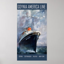 Póster Línea América Gdynia