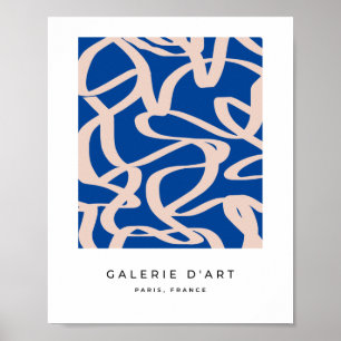 Póster Línea Azul abstracta