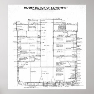 Póster Línea blanca S.S. Olympic Half de la estrella de