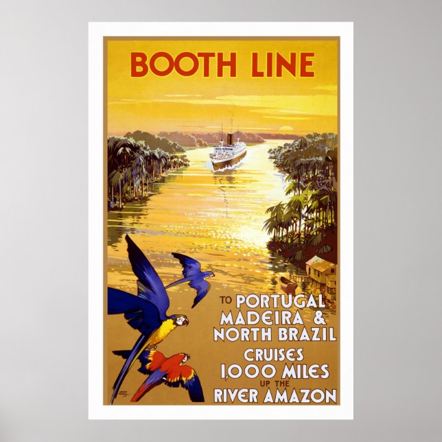 Póster "Línea Booth" Poster de Viajes Vintage (Frente)