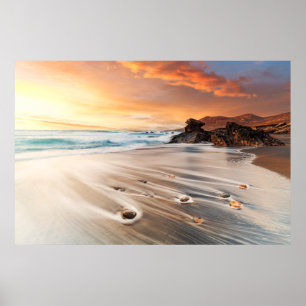 Póster Línea costera   Islas Canarias, España