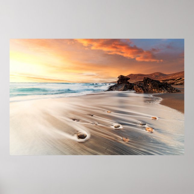 Póster Línea costera | Islas Canarias, España (Frente)