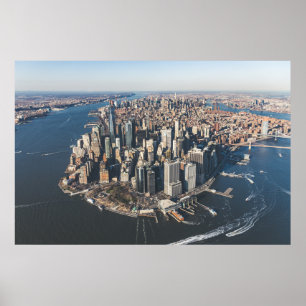 Póster Línea costera   Manhattan, Nueva York