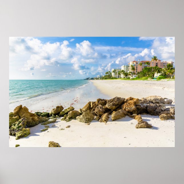 Póster Línea costera | Nápoles Pier, suroeste de Florida (Frente)
