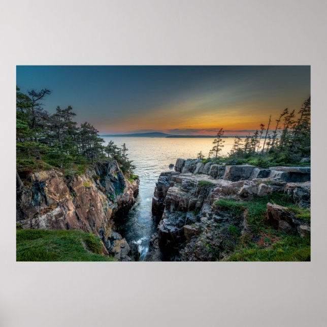 Póster Línea costera | Parque nacional Acadia, Maine (Frente)