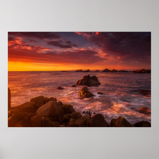 Póster Línea costera | Sunset Pacific Grove Carmel Califo (Frente)
