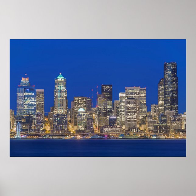 Póster Línea de alta mar y centro de la ciudad en Twiligh (Frente)