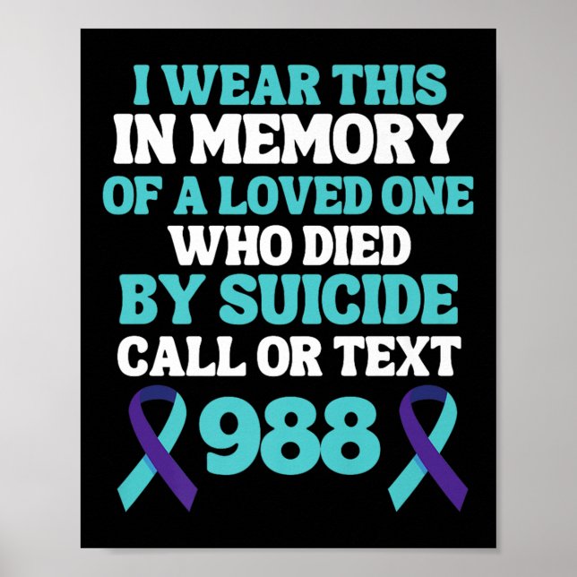 Póster Línea de Ayuda para la Prevención del Suicidio 988 (Frente)