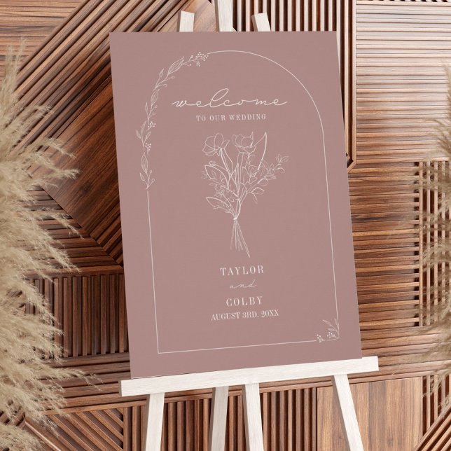 Póster Línea de Bouquet Art Mudo Rosa (Subido por el creador)