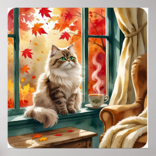 Póster Línea de caída fluffy Fall - Acogedora Ventana Ver