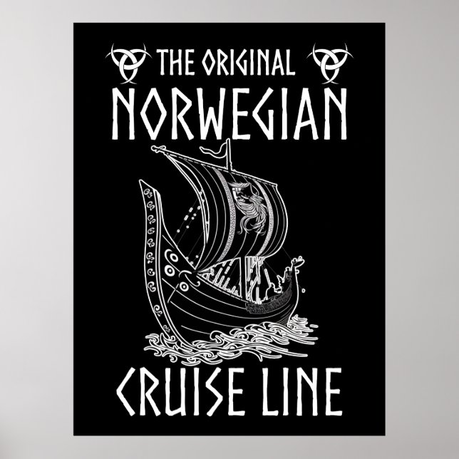 Póster Línea de crucero noruega original - Viaje nostálgi (Frente)