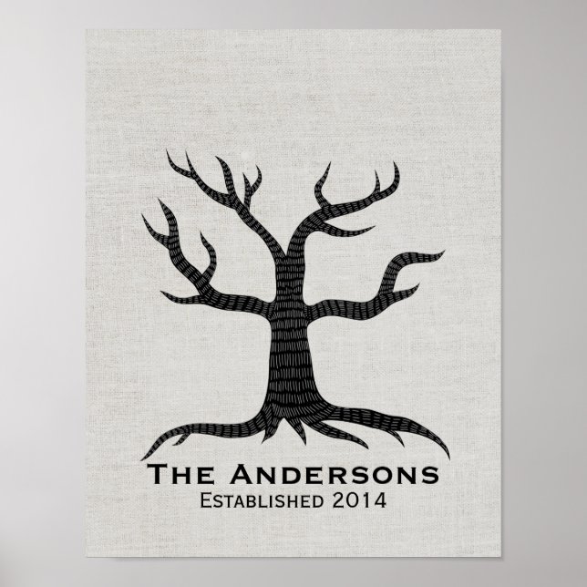 Póster Linea de estilo Reunión de la familia de árbol de  (Frente)