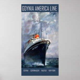 Póster Línea de Gdynia América