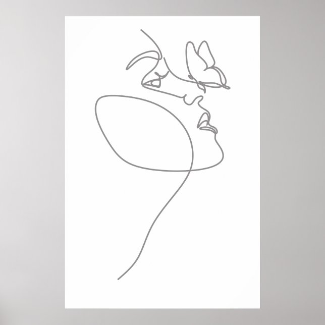 Póster Línea de la cara de la mujer (Frente)