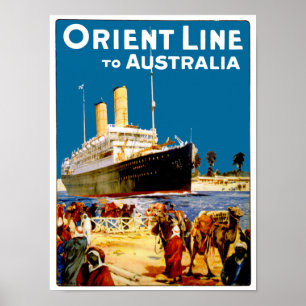 Póster Línea de Oriente a Australia
