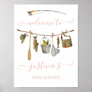 Póster Línea de ropa Baby Shower para el carrete de pesca