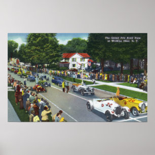 Póster Línea de salida en la raza auto de Grand Prix