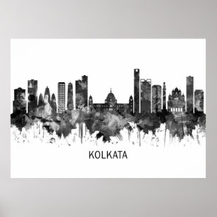 Póster Línea de Skyline de Bengala Occidental de Kolkata
