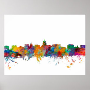 Póster Línea de Skyline Madison Wisconsin