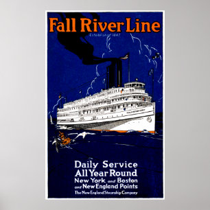 Póster Línea de Steamship del Río Caído de 1910