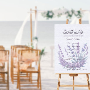Póster Línea de tiempo del Boda púrpura Lavender Bouquet