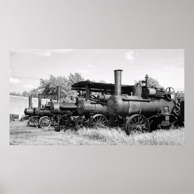PÓSTER LÍNEA DE TRACTOR DE VAPOR 1936 (Frente)