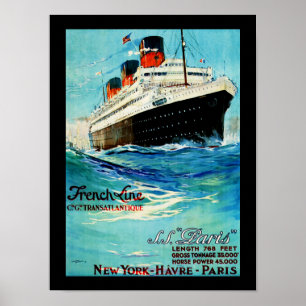 Póster línea del francés del ~ de los ss París