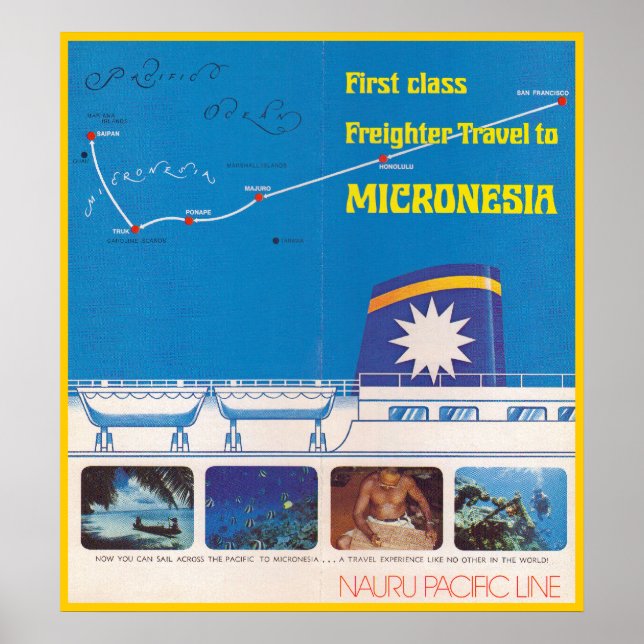 Póster Línea del Pacífico de Nauru (Frente)