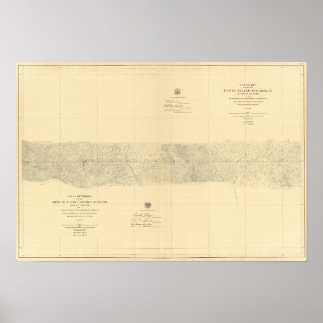 Póster Línea Divisoria entre México 8 (Frente)