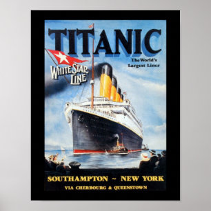 Póster Línea Estrella Blanca Titanic - El Liner Más Grand