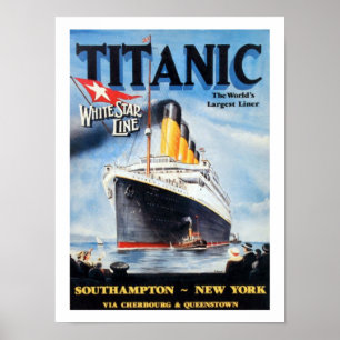 Póster Línea Estrella Blanca Titanic - El Liner Más Grand